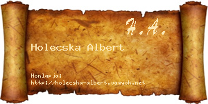Holecska Albert névjegykártya