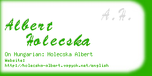 albert holecska business card